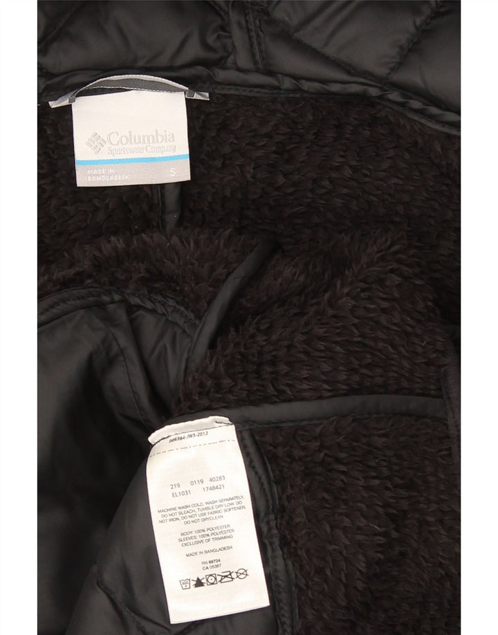 Jachetă fleece matlasată cu glugă Columbia pentru femei UK 10 Poliester negru mic
