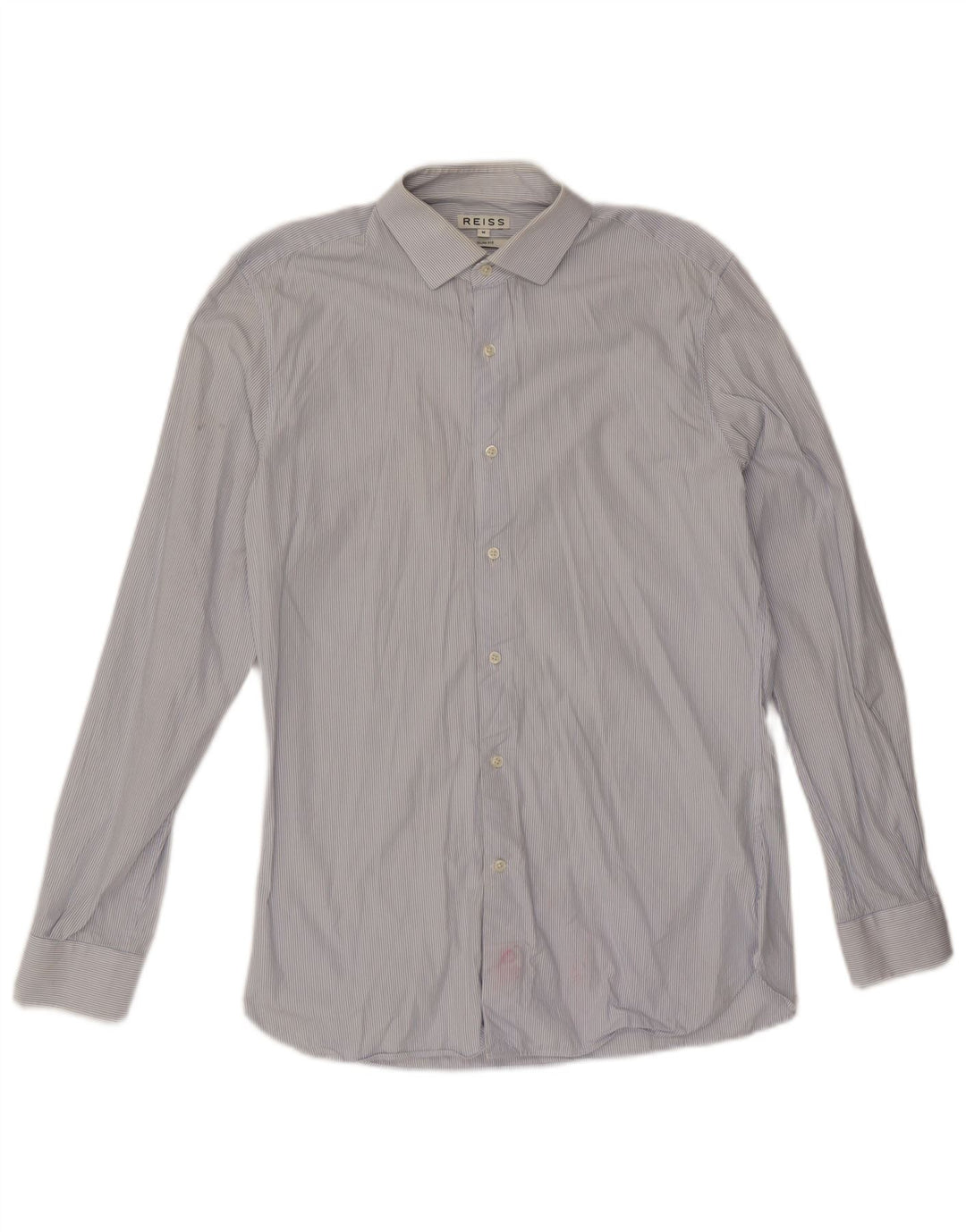 Cămașă pentru bărbați Reiss Slim Fit, bumbac cu dungi albastre medii