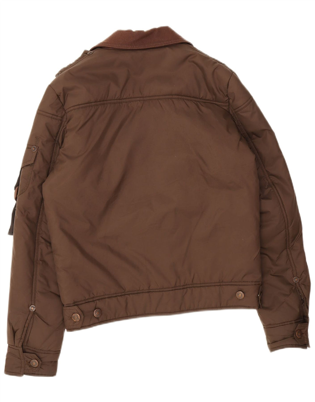 Jachetă Bomber Căptușită Vintage pentru bărbați UK 38 Maro Mediu Poliester Colorblock