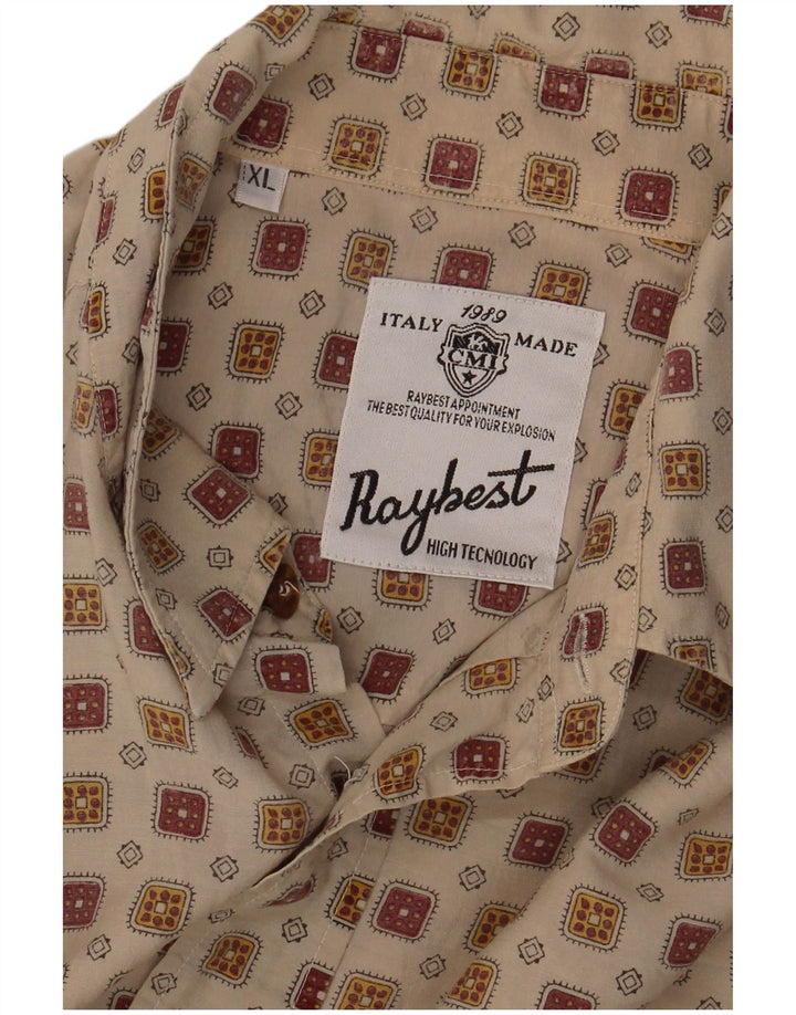 Cămașă pentru bărbați Raybest XL Bej Geometric