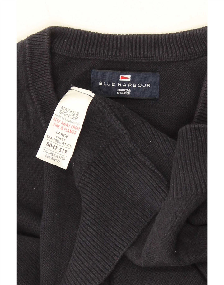 Marks & Spencer pentru bărbați Blue Harbour Vest Tank Top mare din bumbac bleumarin