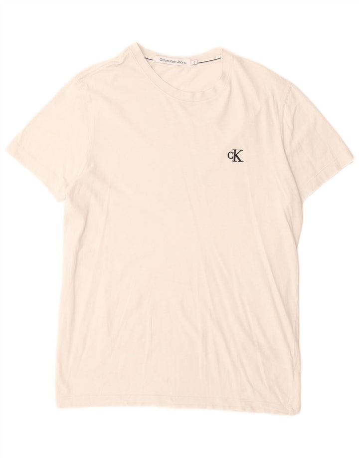 Calvin Klein Jeans Tricou Bărbați Top Bumbac Alb Mediu