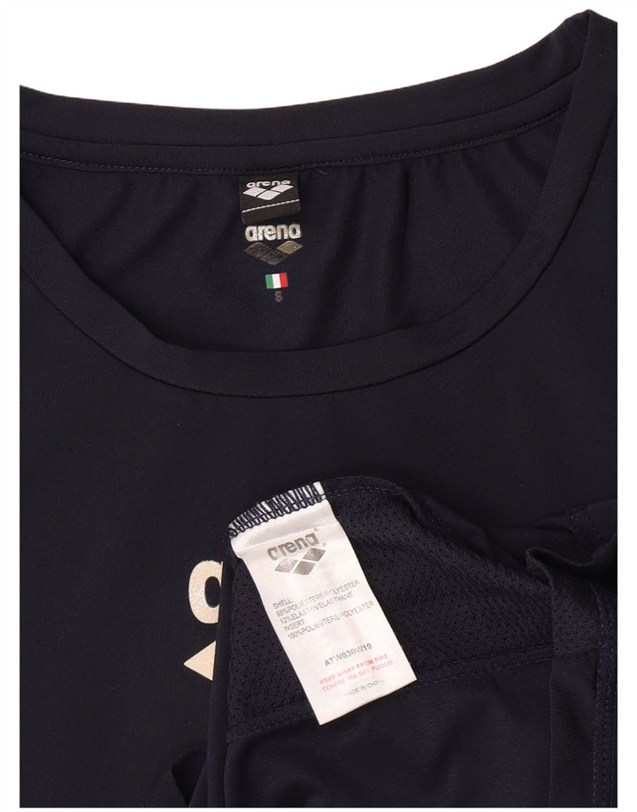 Tricou grafic Arena pentru femei Top UK 10 Poliester bleumarin mic