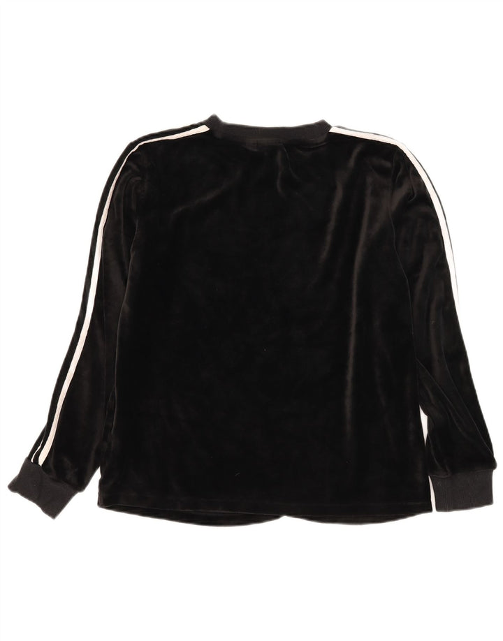 Adidas pentru femei Velour Top cu mânecă lungă UK 12 Medium Negru Poliester