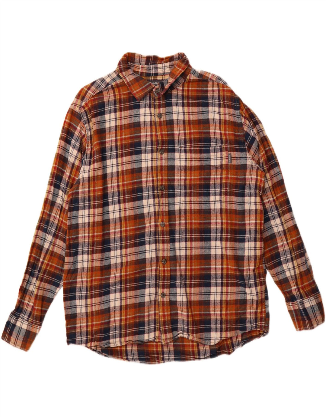 Cămașă de flanel pentru bărbați Eddie Bauer XL, bumbac cu carouri maro