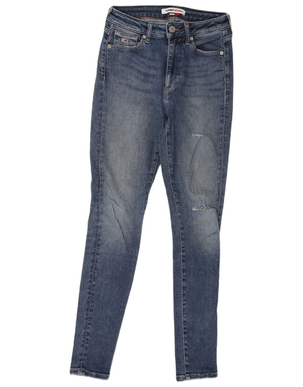 Blugi skinny distressed pentru femei Tommy Hilfiger W26 L30 bumbac albastru