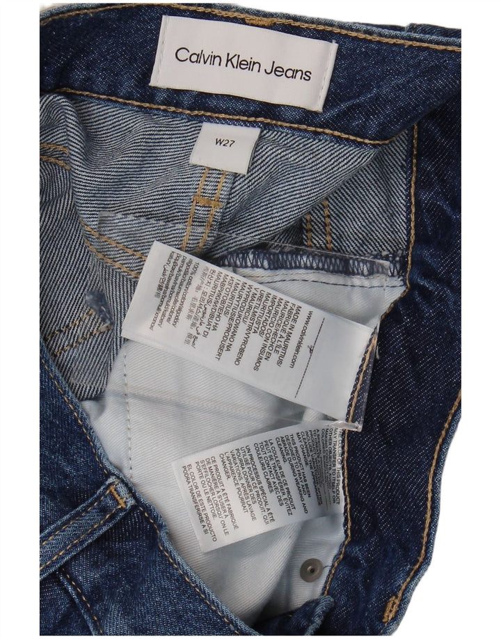 Pantaloni scurți din denim cu talie medie CALVIN KLEIN W27 bumbac albastru mediu