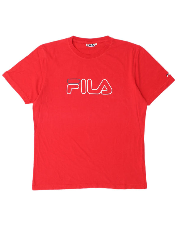 Tricou cu grafică pentru bărbați Fila Top XL Bumbac roșu