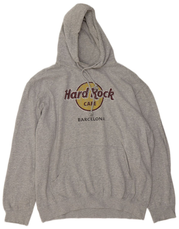 Hard Rock Cafe pentru bărbați Barcelona Graphic Hoodie Pulover 2XL, bumbac cu pete gri