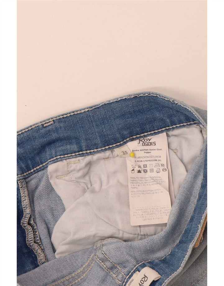 Blugi roy Rogers pentru damă, învechiți, cu boboci, W25 L28, bumbac albastru