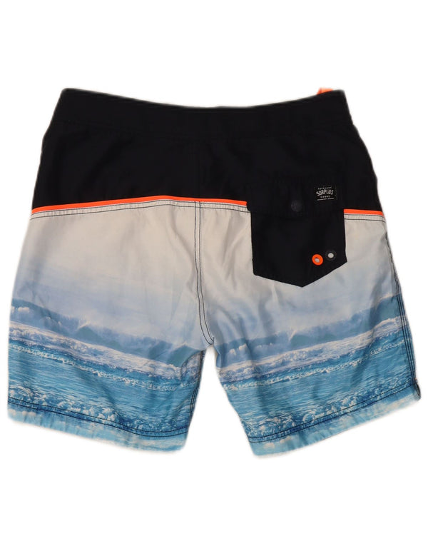 Pantaloni scurți de înot Superdry Graphic Regular pentru bărbați Mic, albastru, poliester