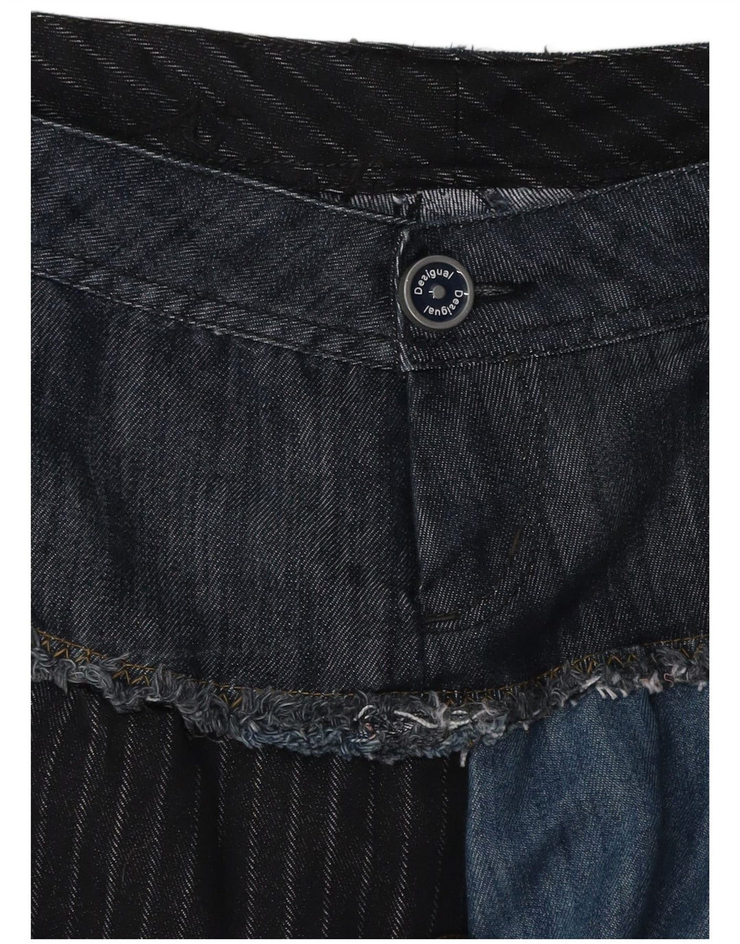 Fusta Desigual Denim Bubble W32, mare, albastru, bumbac mozaic