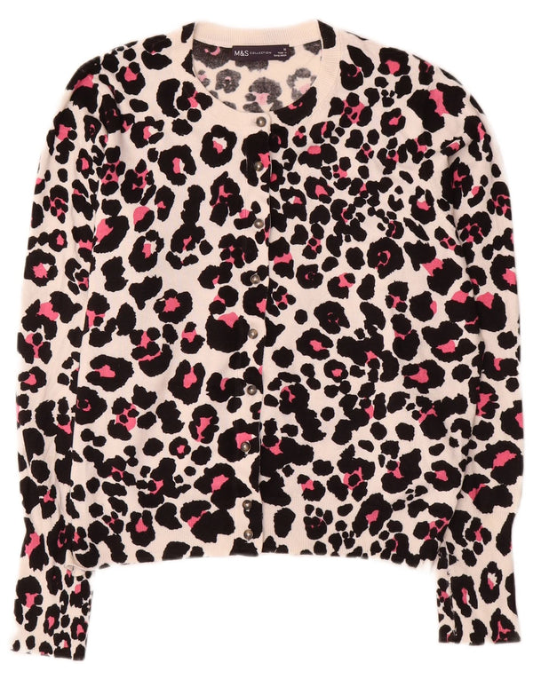 Marks & Spencer Pulover cardigan pentru femei UK 16 Large Beige Animal Print