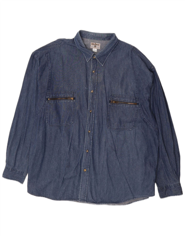 Cămașă din blugi pentru bărbați JOHN BANER Mărimea 18 2XL Bumbac bleumarin