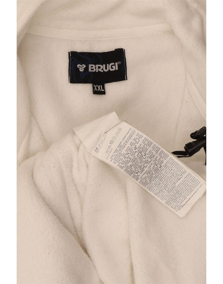 Jachetă fleece pentru bărbați Brugi UK 44 2XL Poliester alb