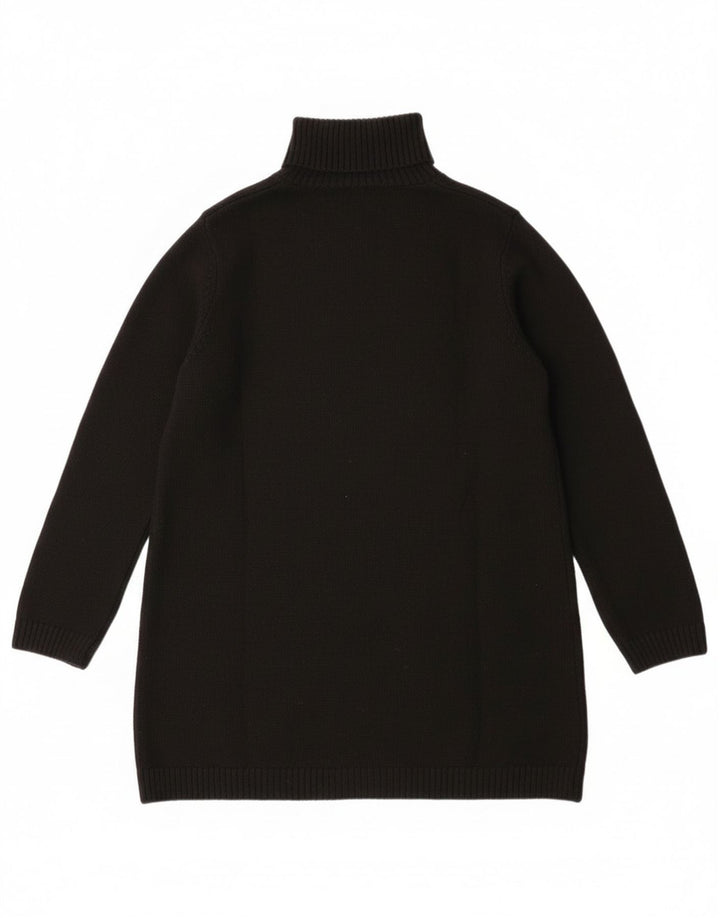 Pulover pentru femei Zara cu paragate cu gât rulat, UK 14 Poliester mediu negru