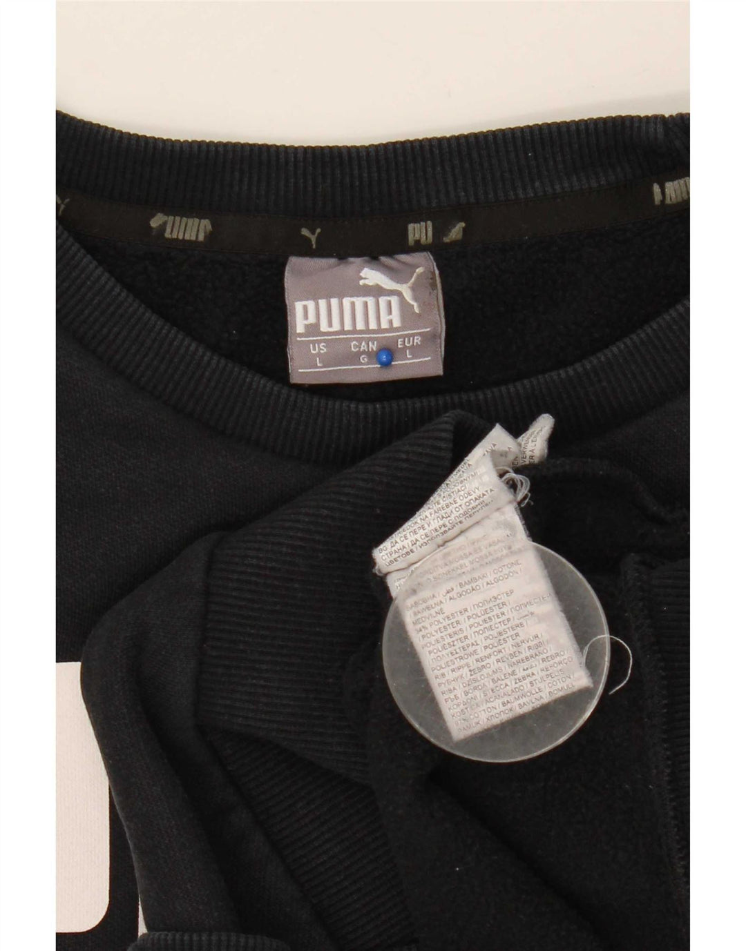 Pulover grafic pentru bărbați Puma, bumbac mare, negru