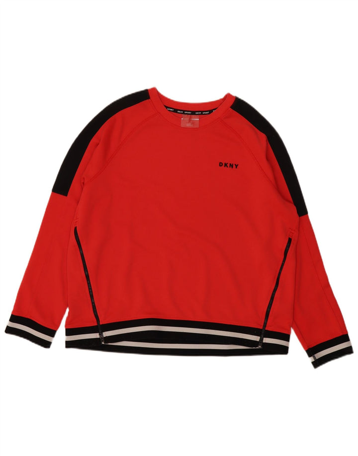 Pulover Dkny pentru femei UK 16, mare, roșu, poliester color bloc