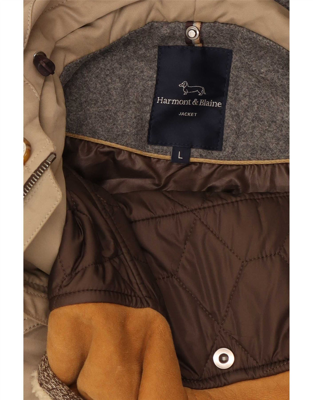 Jachetă parka cu glugă pentru bărbați Harmont & Blaine UK 40 mare bej