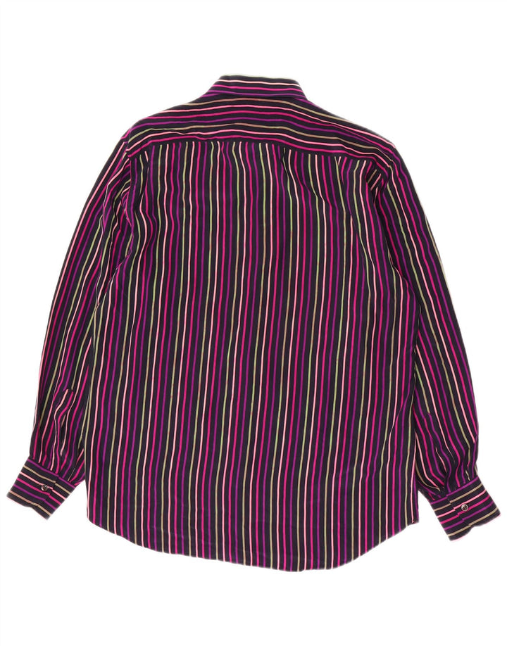 Cămașă pentru bărbați VINTAGE Mărimea 39 15 1/2 Mătase Medie, Multicoloră, în dungi