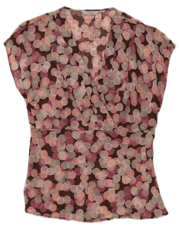 MARKS & SPENCER Bluză fără mâneci pentru femei UK 12 Medium Purple Geometric
