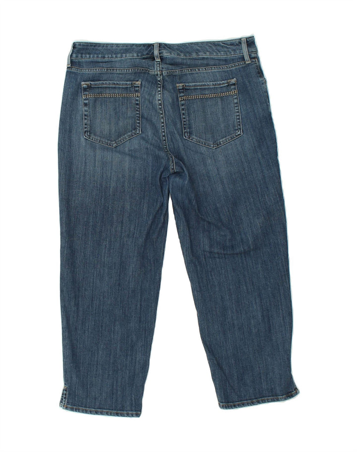 EDDIE BAUER Womens Capri Jeans US 10 Large W32 L22 Blue Cotton | Vintage Eddie Bauer | Thrift | Second-Hand Eddie Bauer | Used Clothing | Messina Hembry 