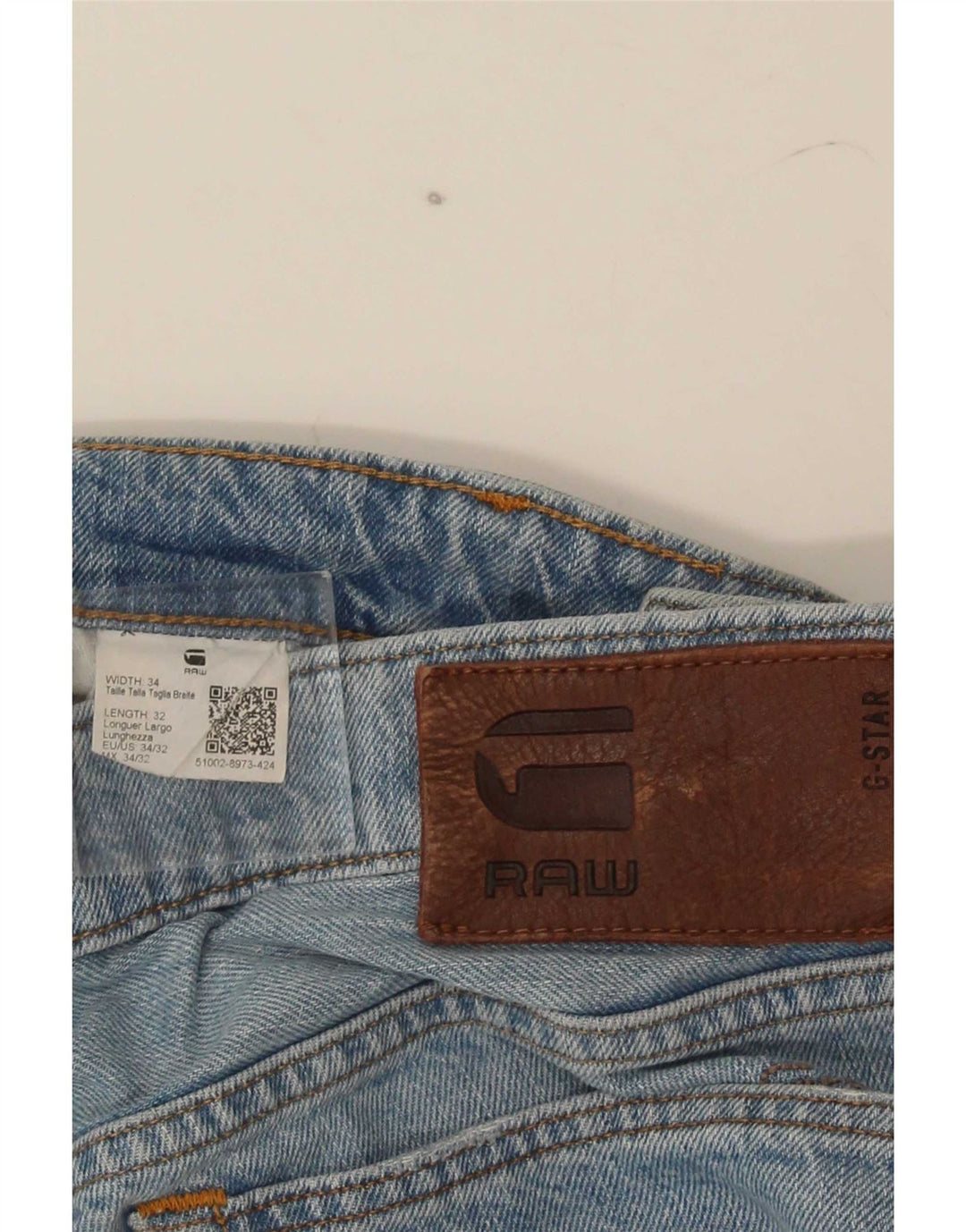 Blugi G-Star 3301 Slim pentru bărbați W34 L32 Albastru