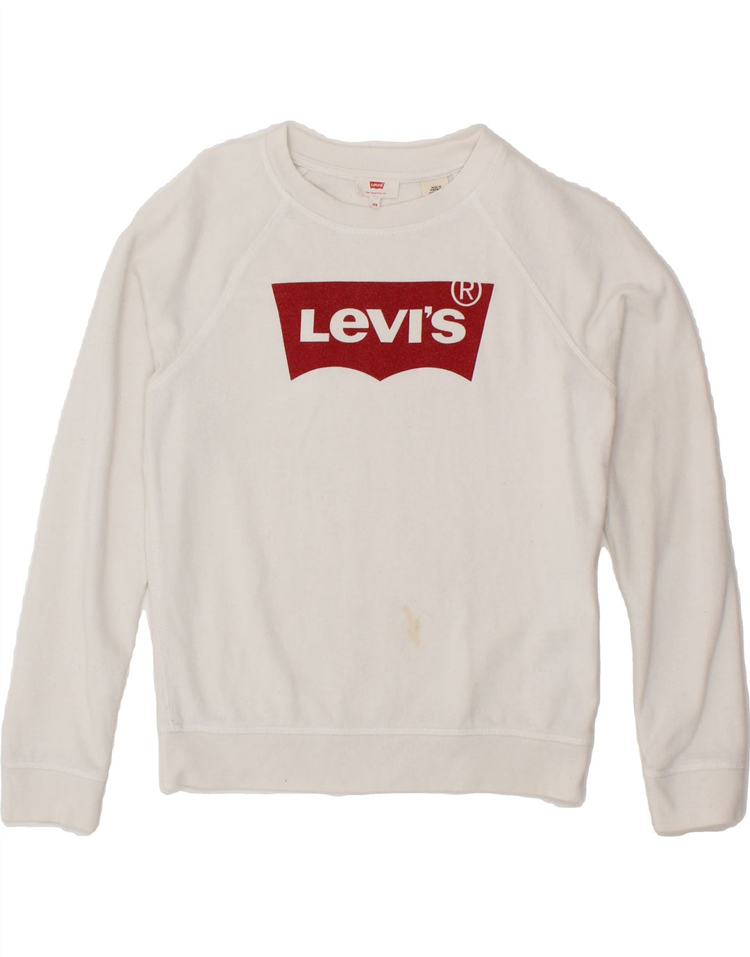 LEVI'S Mens Graphic Sweatshirt Jumper XS White Cotton Vintage Levi's and Second-Hand Levi's from Messina Hembry 