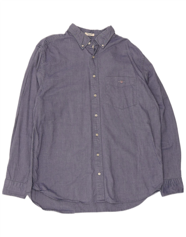 Cămașă Gant pentru bărbați, cu tăiere obișnuită, mărimea 45/46 2XL, bumbac albastru