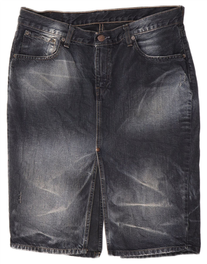 Fusta de blugi pentru femei Levi's, mare W32, bumbac bleumarin