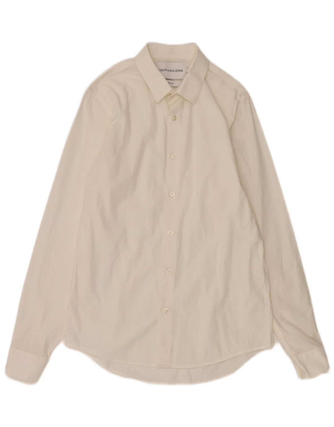 CALVIN KLEIN JEANS Mens Slim Fit Shirt Small White