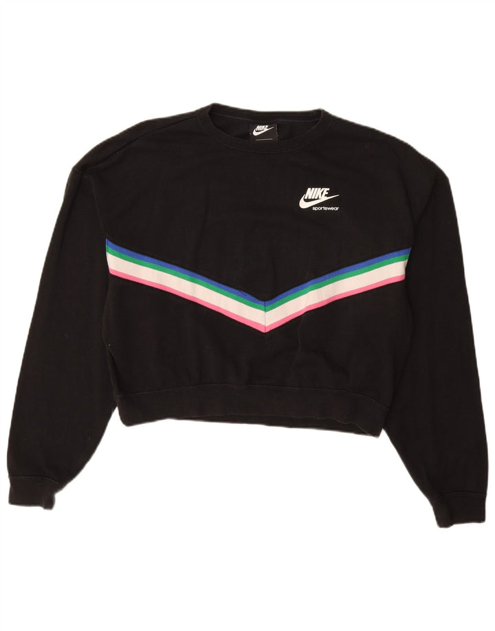 Pulover cu grafic supradimensionat NIKE pentru femei UK 10 Mic Negru