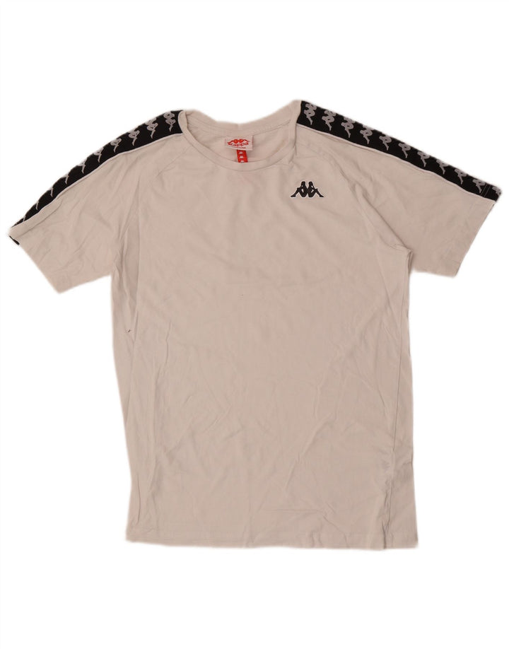 Tricou grafic pentru bărbați Kappa Top mediu alb din bumbac color bloc