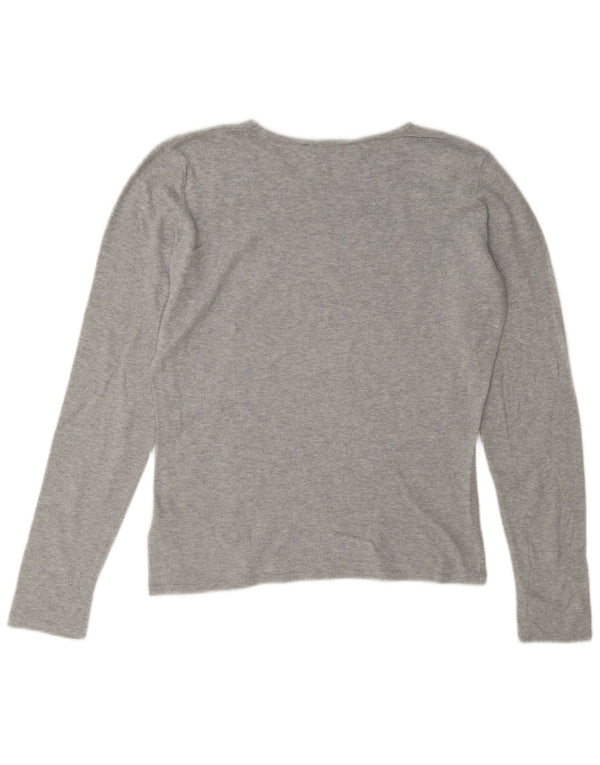 Calvin Klein Jeans Top pentru femei cu mânecă lungă UK 10 mic, gri bumbac cu pete
