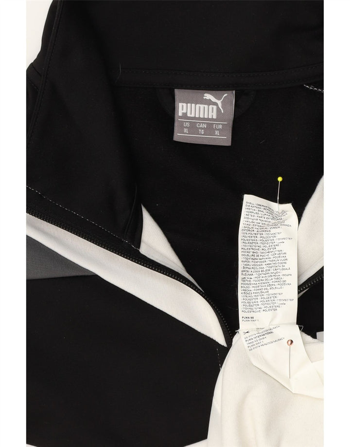 Jachetă de trening cu grafică Puma pentru bărbați, XL, poliester color bloc alb