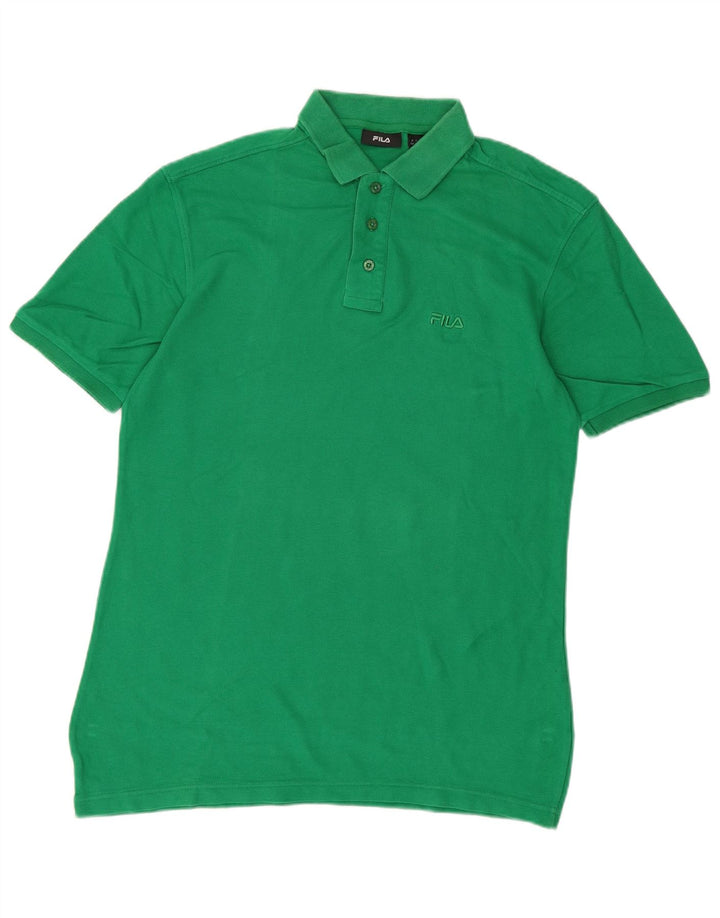 Tricou polo pentru bărbați FILA, bumbac verde mare