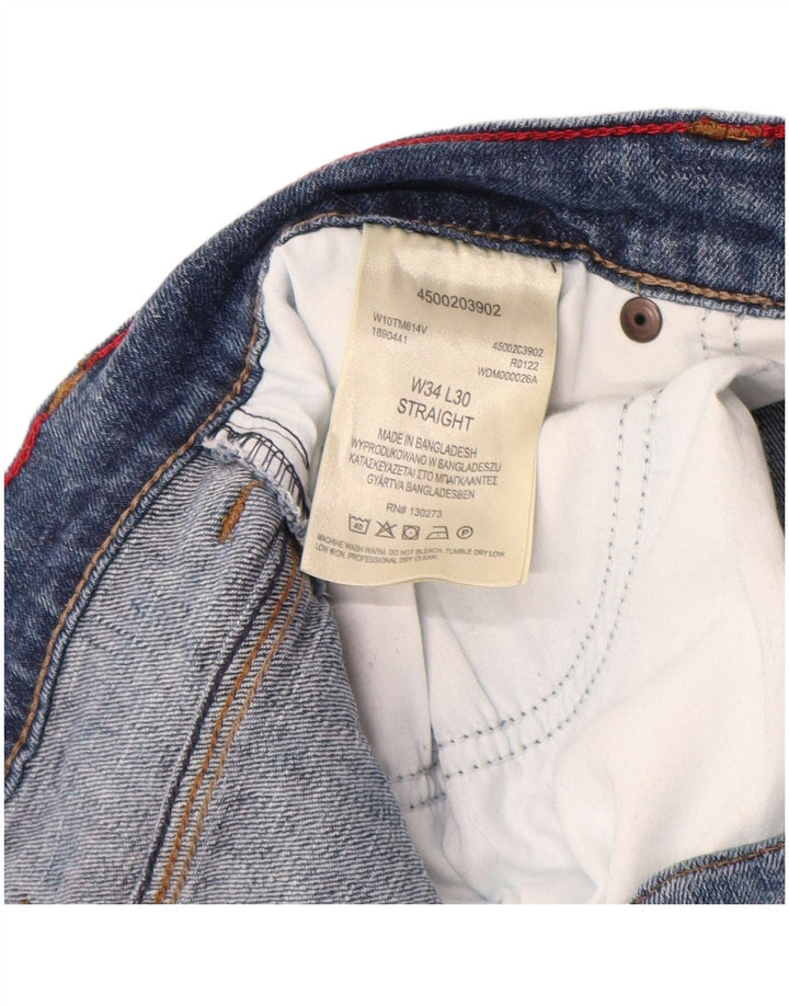 Blugi drepti pentru bărbați Wrangler W34 L30 Bumbac albastru