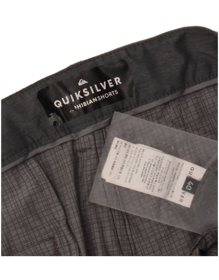 Pantaloni scurți chino pentru bărbați QUIKSILVER W40 XL poliamidă cu carouri gri
