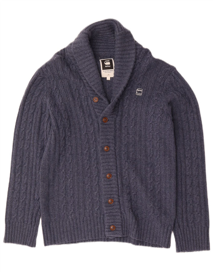 Pulover cardigan pentru bărbați G-Star, lână mare, albastru