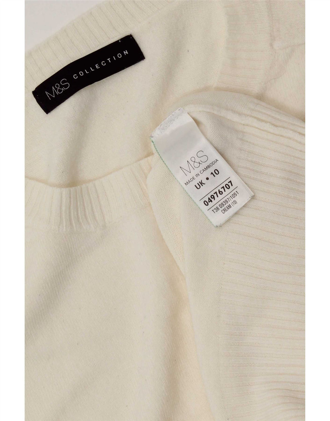 Pulover pentru femei Marks & Spencer cu decolteu triplu UK 10 Small Off White