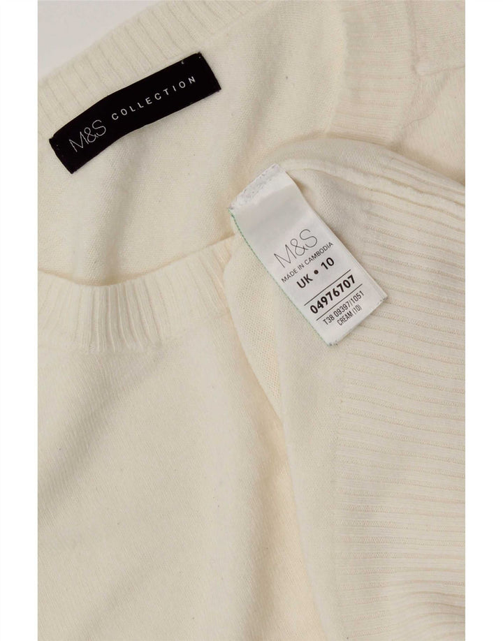Pulover pentru femei Marks & Spencer cu decolteu triplu UK 10 Small Off White
