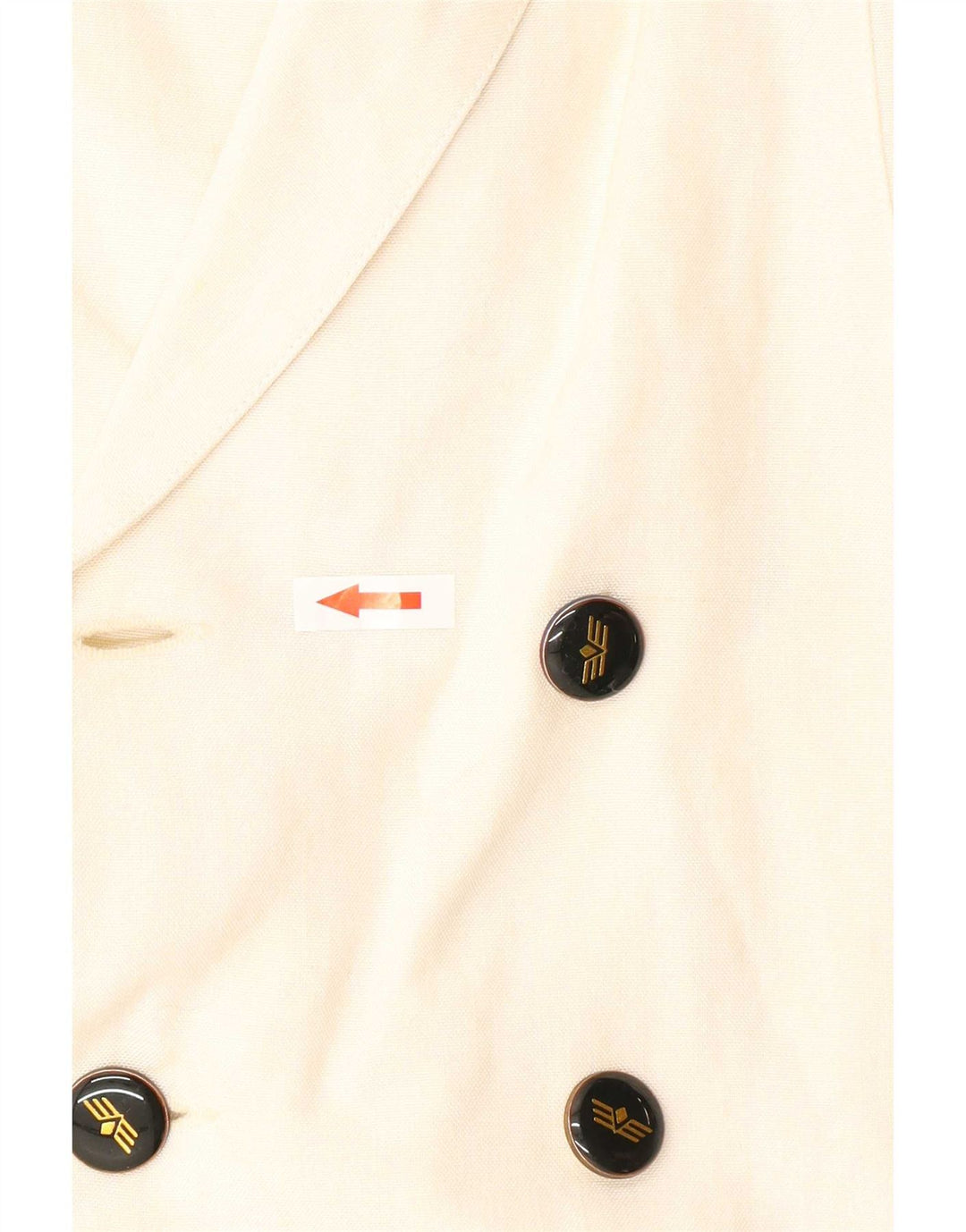 Jachetă vintage pentru femei cu piept dublu EU 38 Medium Off White
