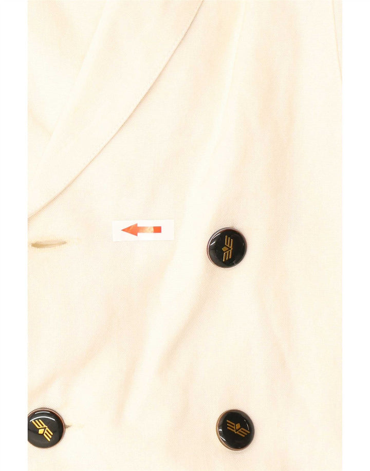Jachetă vintage pentru femei cu piept dublu EU 38 Medium Off White