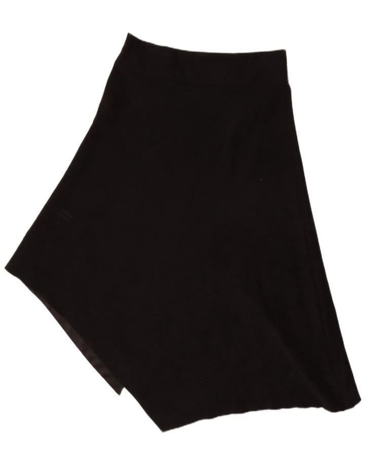 Fusta asimetrică vintage pentru femei cu talie înaltă IT 48 XL W30 poliester negru