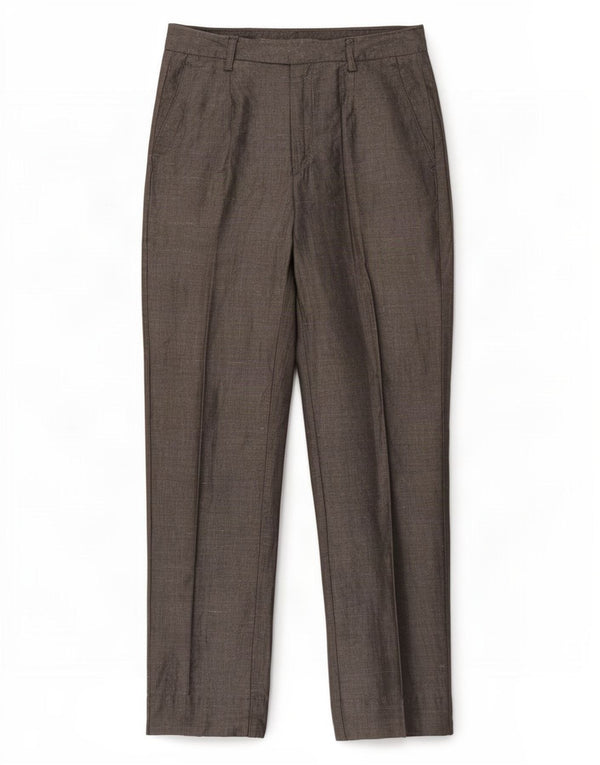 Stefanel Pantaloni Drepți Femei IT 40 Small W27 L28 Gri Ramie