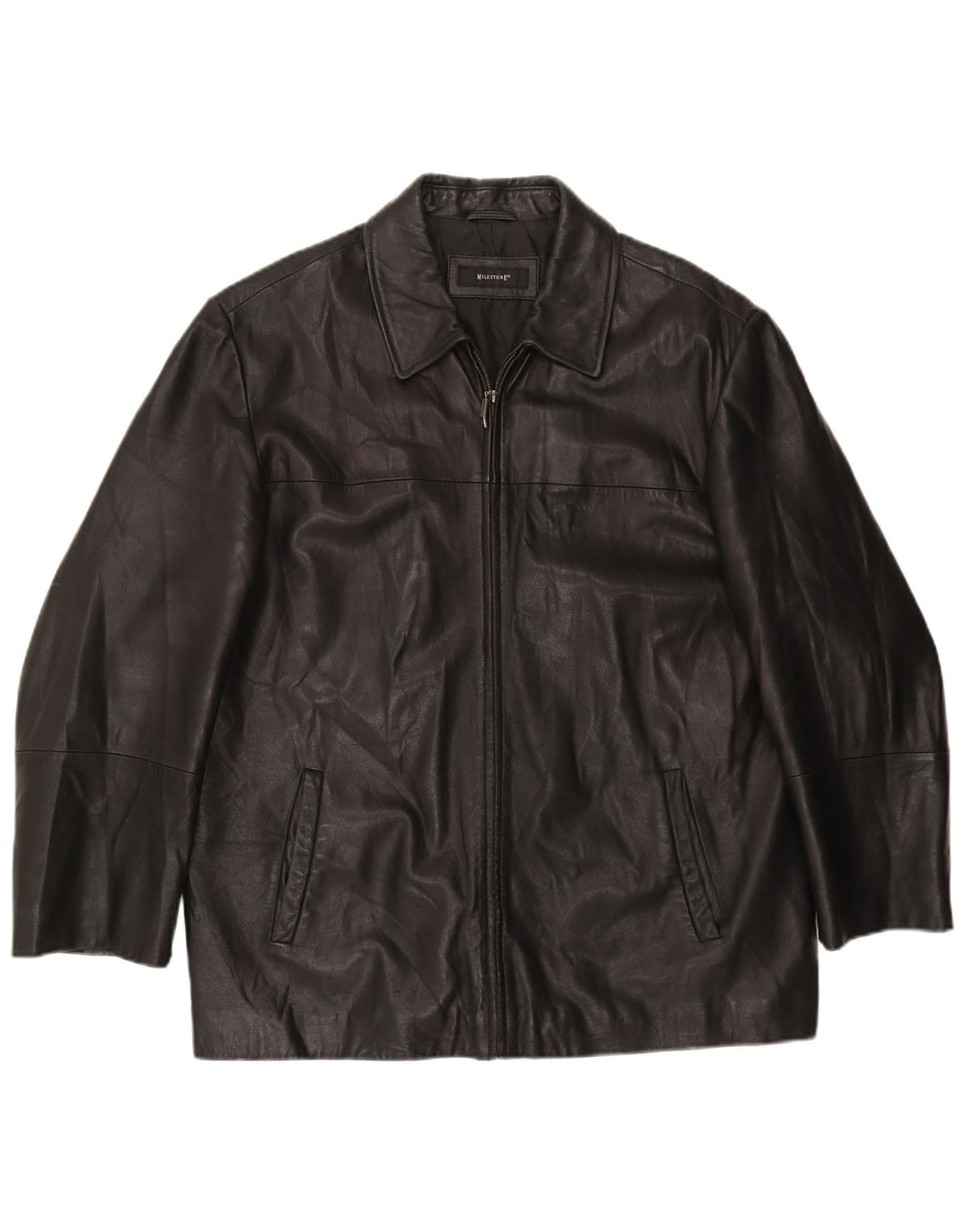Jachetă de piele pentru bărbați Milestone EU 56 3XL Piele neagră