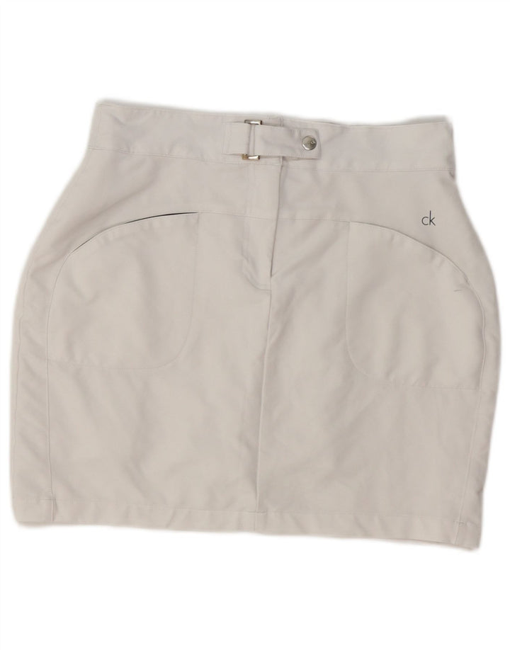 Fusta mini Calvin Klein pentru femei UK 10 Small W28 Poliester alb
