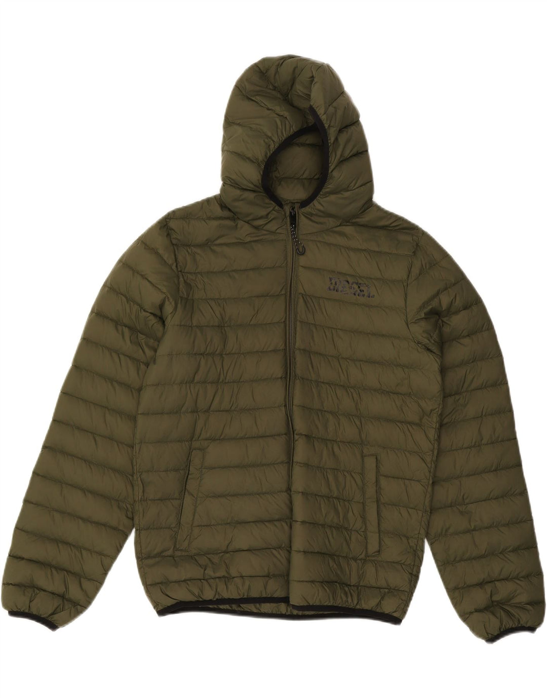 DIESEL Mens Hooded Padded Jacket UK 36 Small Green Nylon Vintage Diesel and Second-Hand Diesel from Messina Hembry 