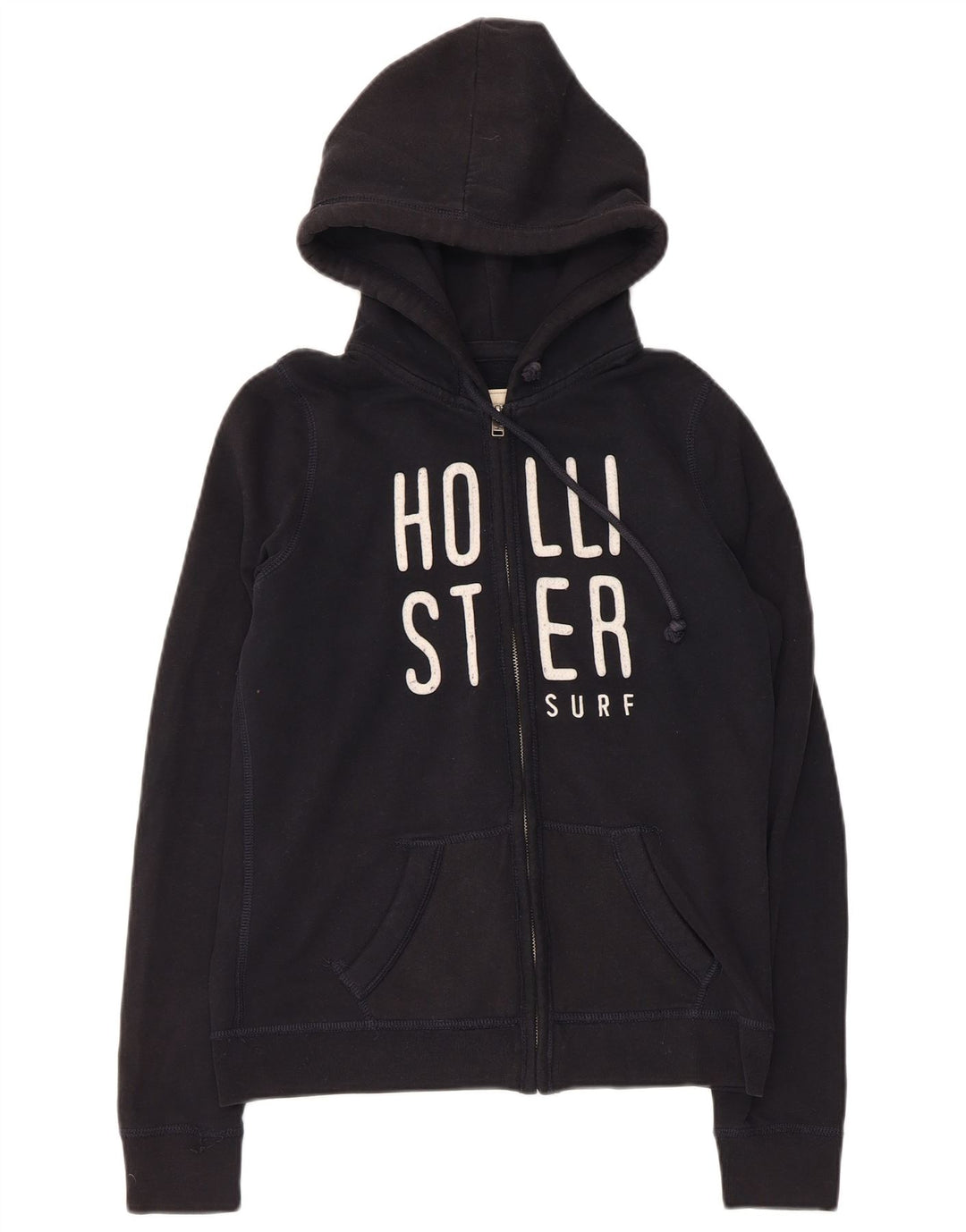 Pulover HOLLISTER pentru femei, cu fermoar și grafic, UK 12 Medium Black