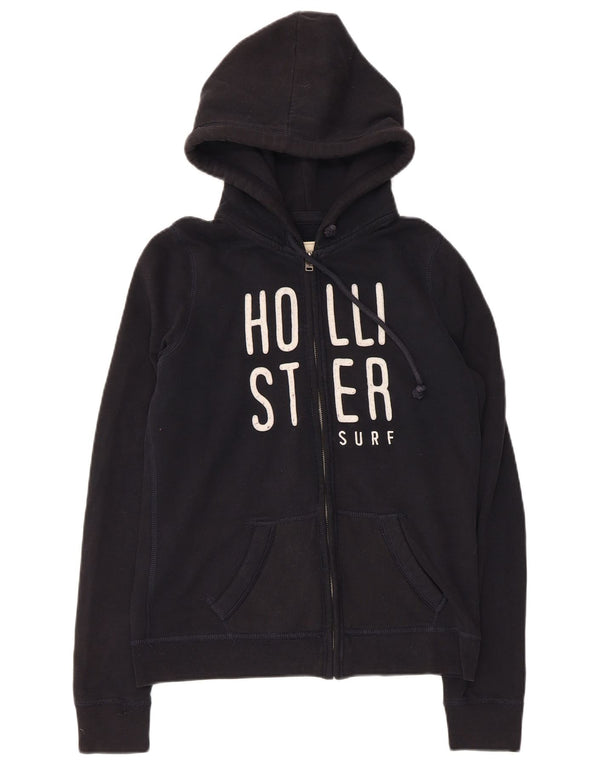 Pulover HOLLISTER pentru femei, cu fermoar și grafic, UK 12 Medium Black